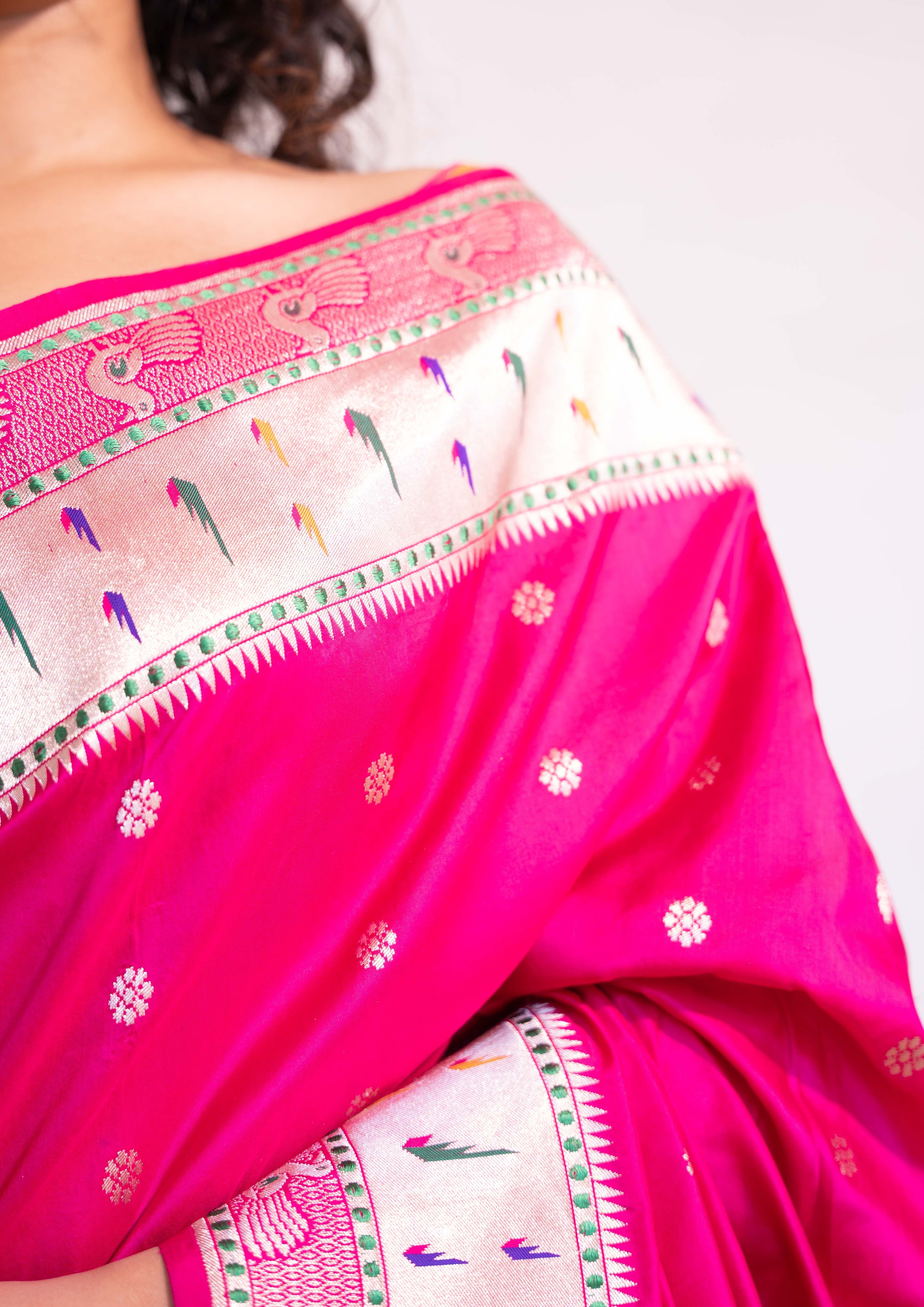 ‘Rukmini’ Pink Kadhua Pure Katan Silk Banarasi Handloom Saree