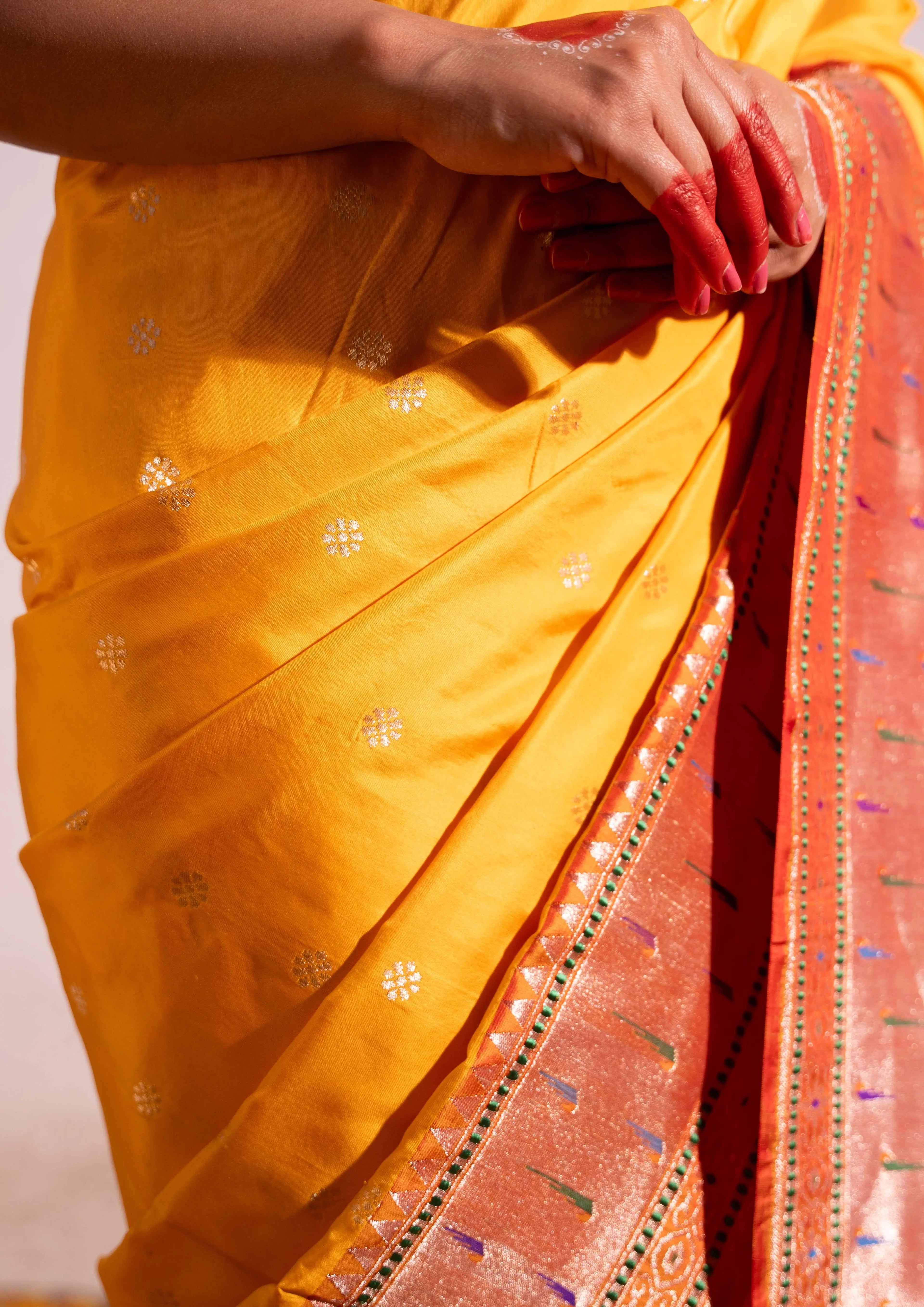 ‘Rasika’ Yellow Kadhua Pure Katan Silk Banarasi Handloom Saree House Of Banaras