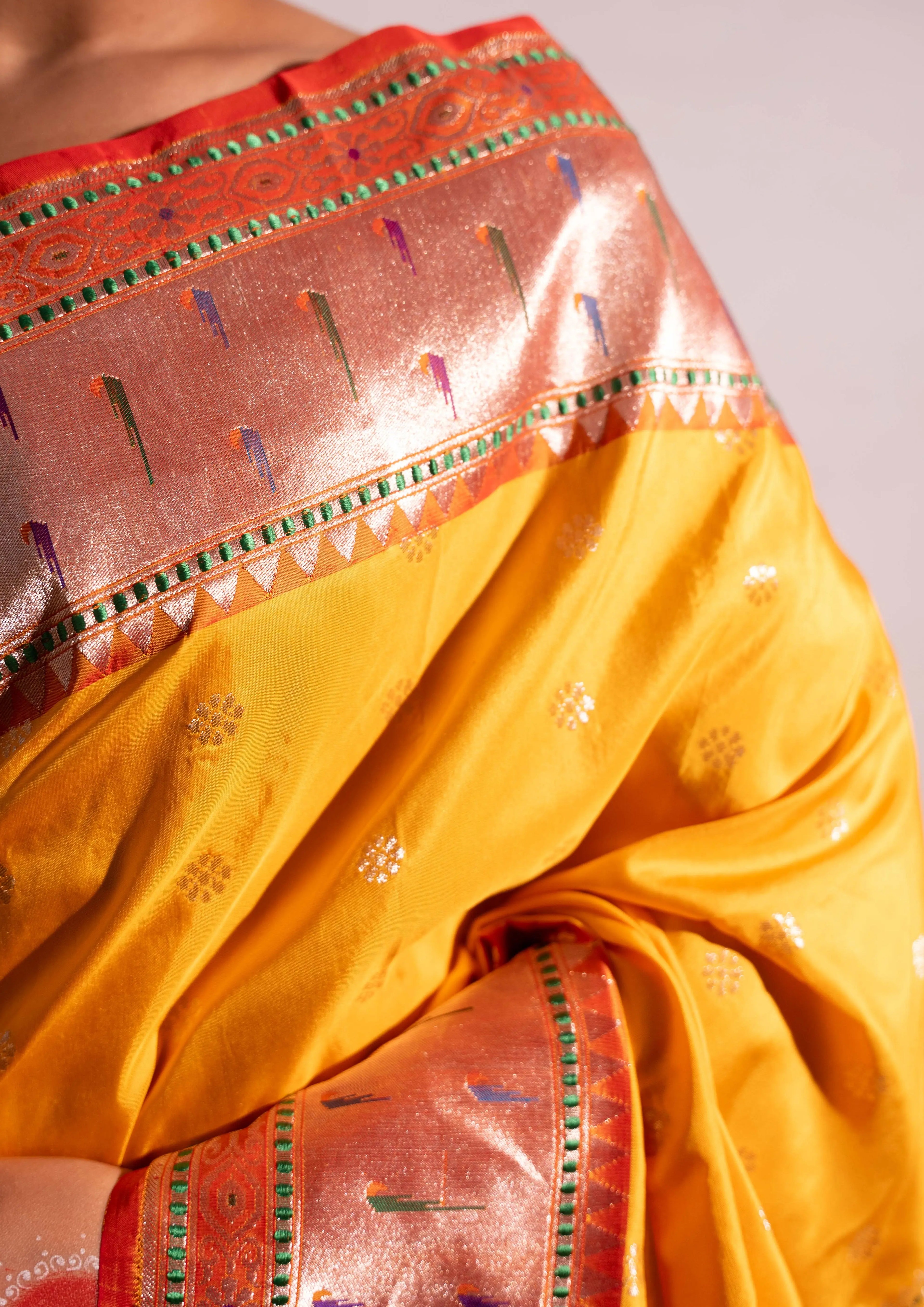 ‘Rasika’ Yellow Kadhua Pure Katan Silk Banarasi Handloom Saree House Of Banaras