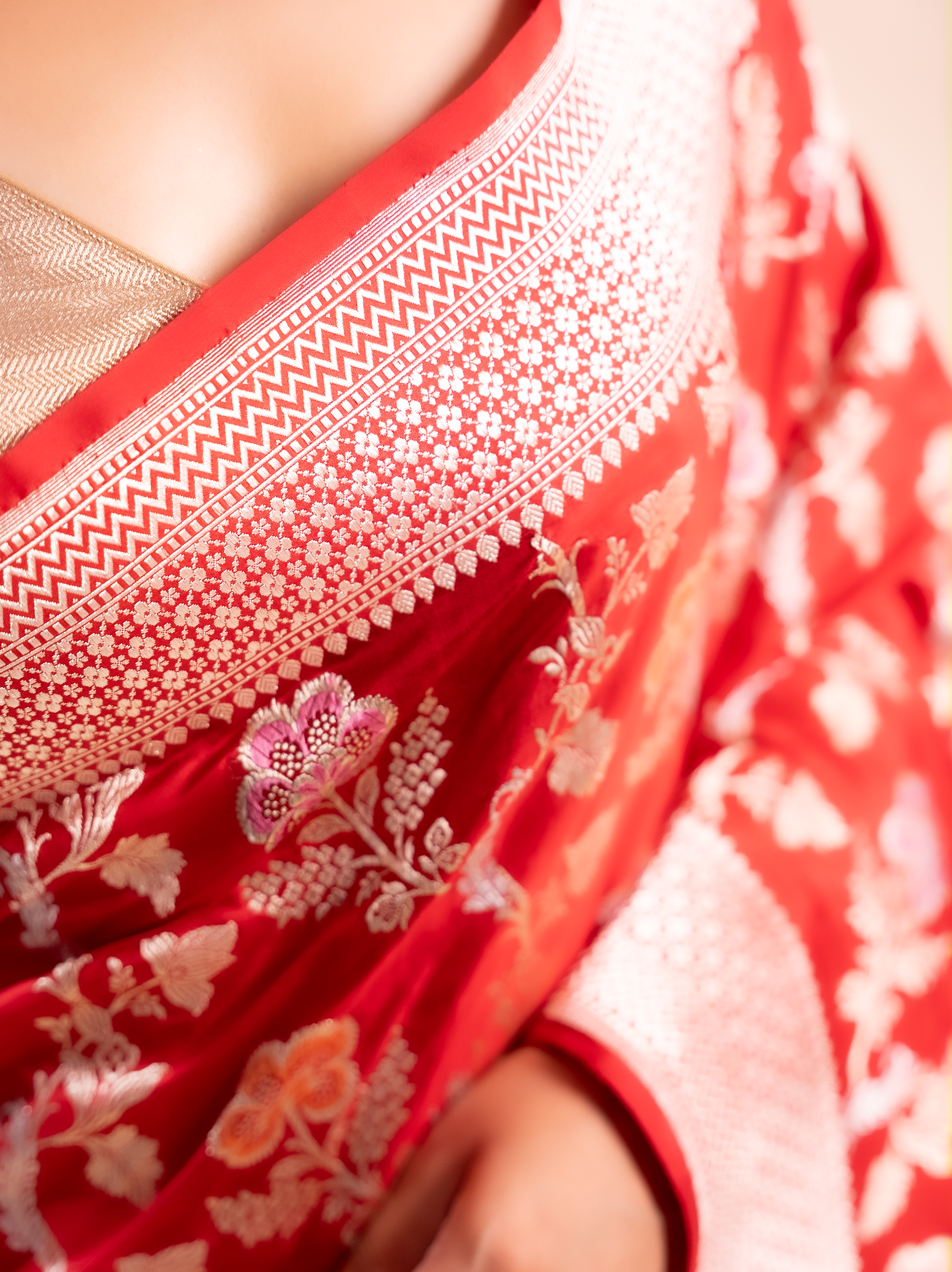 Madhulika - The Crimson Meenakari Garden
