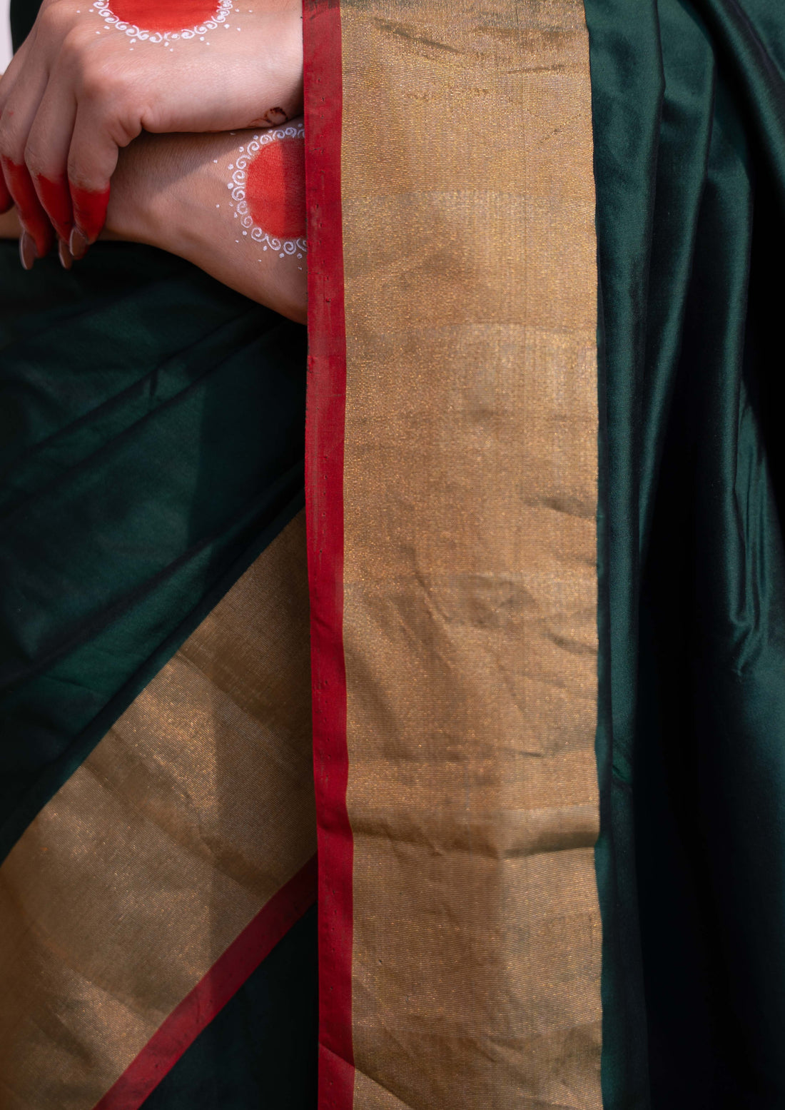 ‘Keshavi’ Dark Green Kadhua Pure Katan  Silk Banarasi Handloom Saree