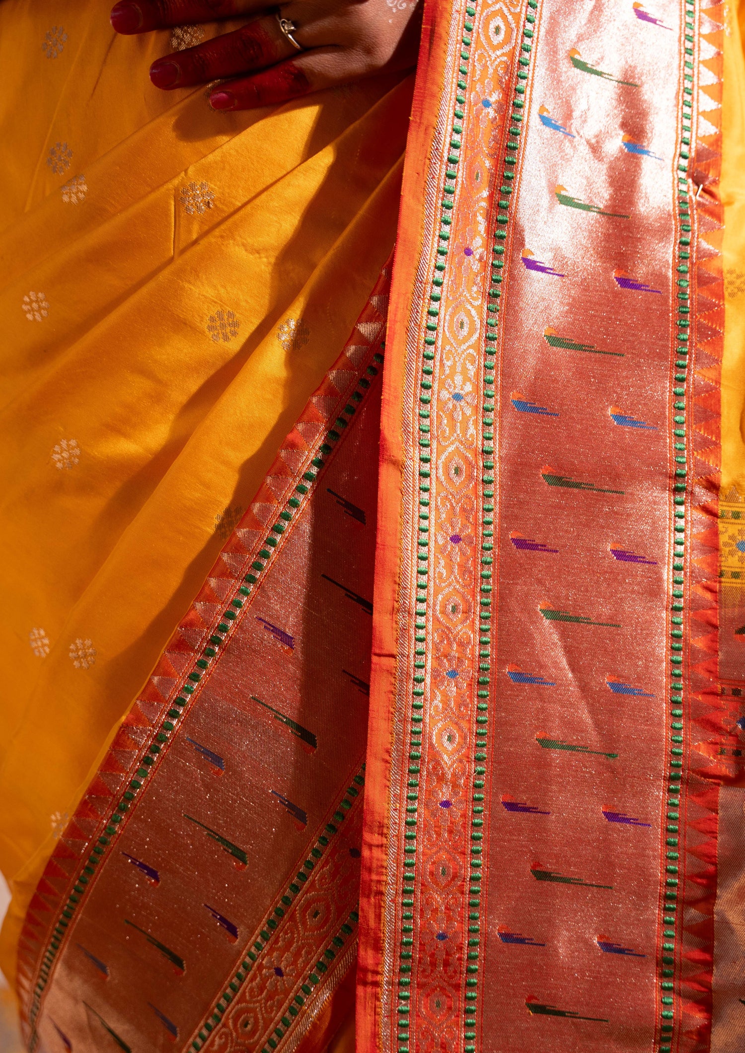 ‘Rasika’ Yellow Kadhua Pure Katan  Silk Banarasi Handloom Saree