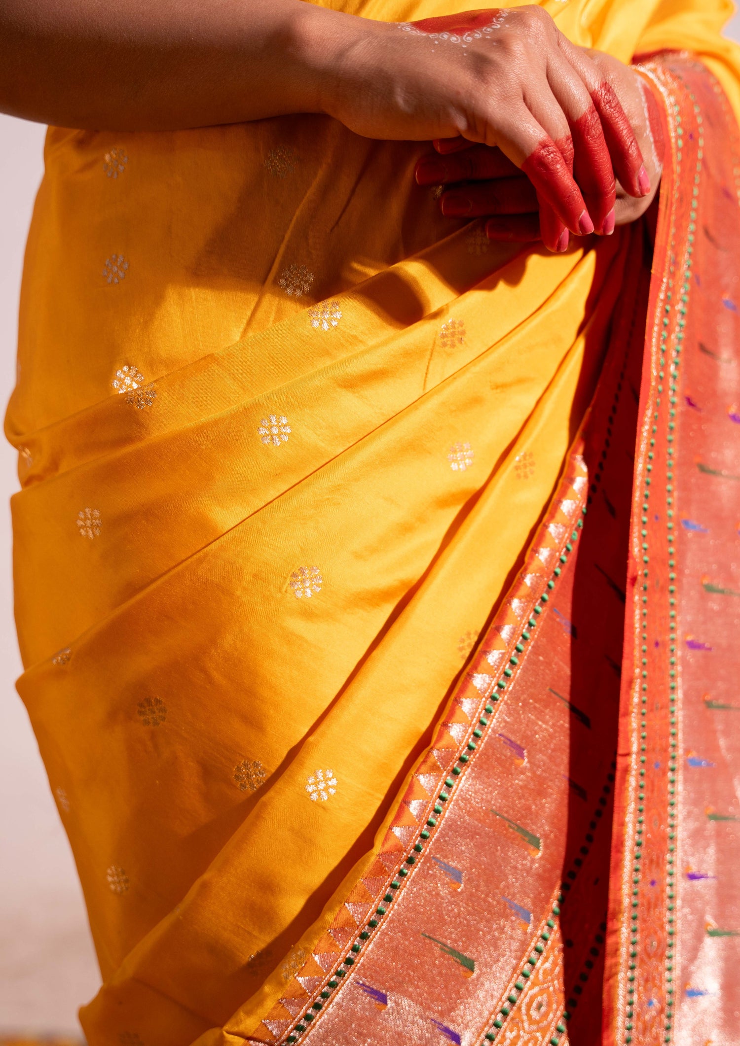 ‘Rasika’ Yellow Kadhua Pure Katan  Silk Banarasi Handloom Saree