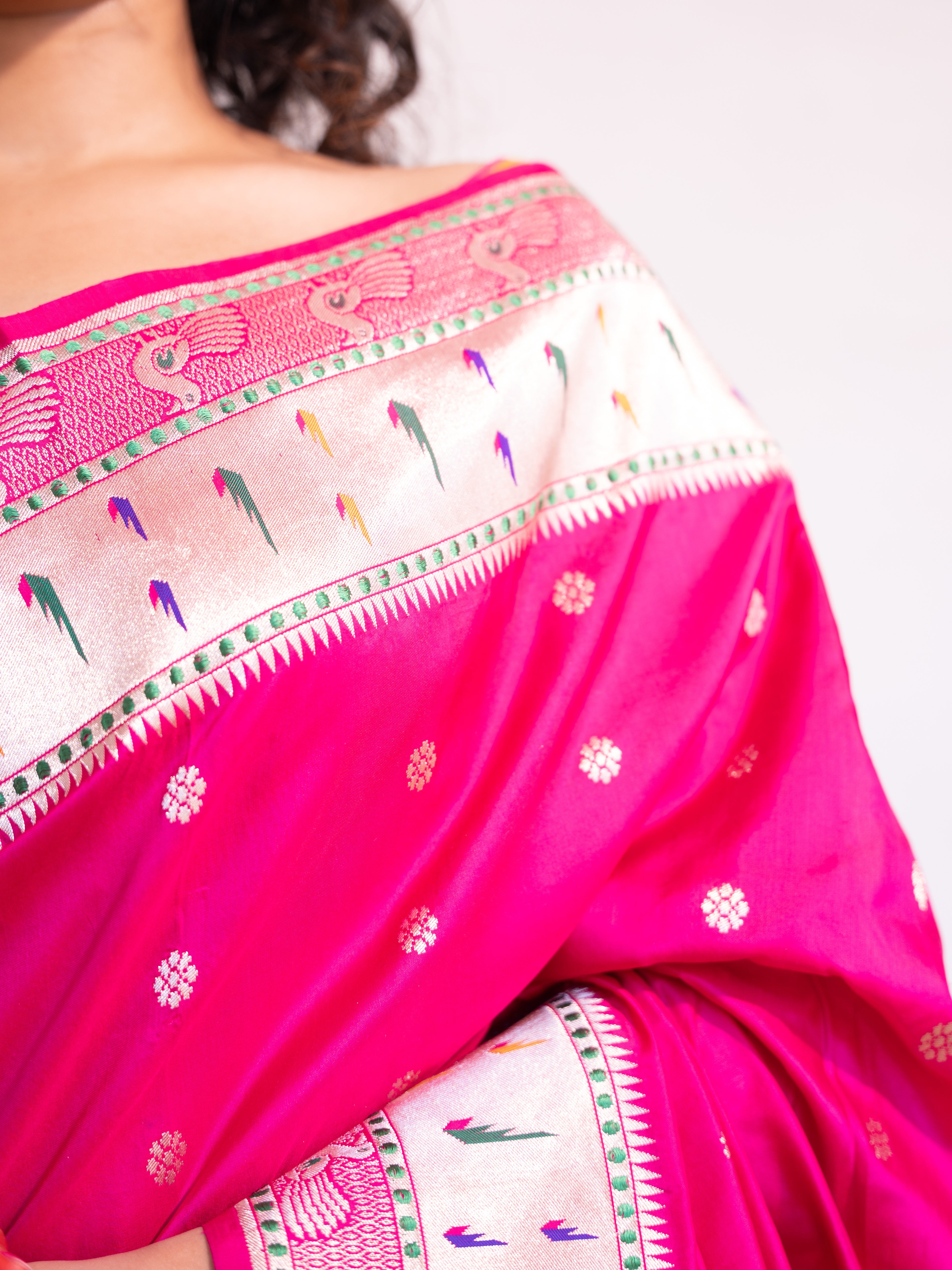 ‘Rukmini’ Pink Kadhua Pure Katan  Silk Banarasi Handloom Saree