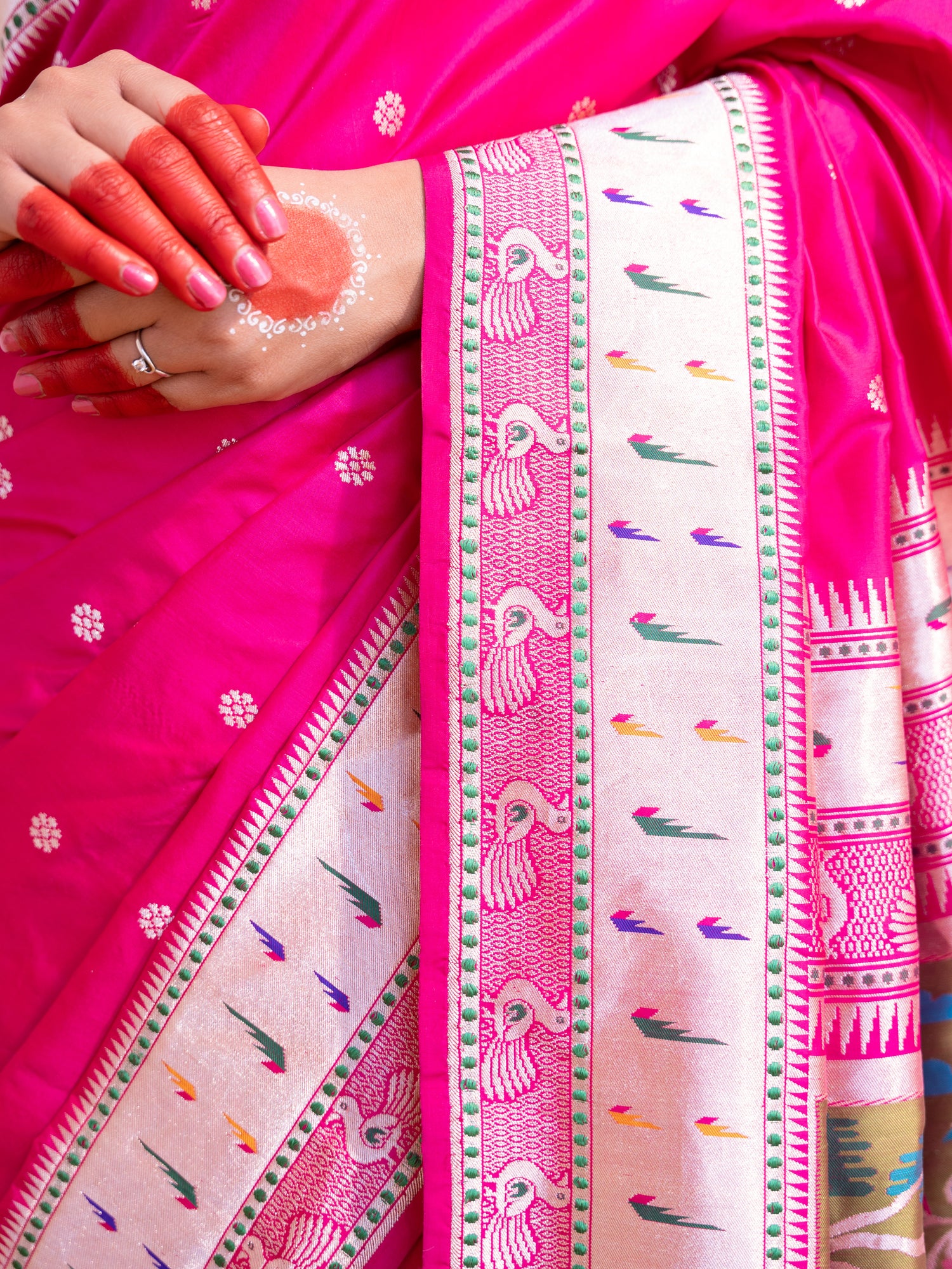 ‘Rukmini’ Pink Kadhua Pure Katan  Silk Banarasi Handloom Saree