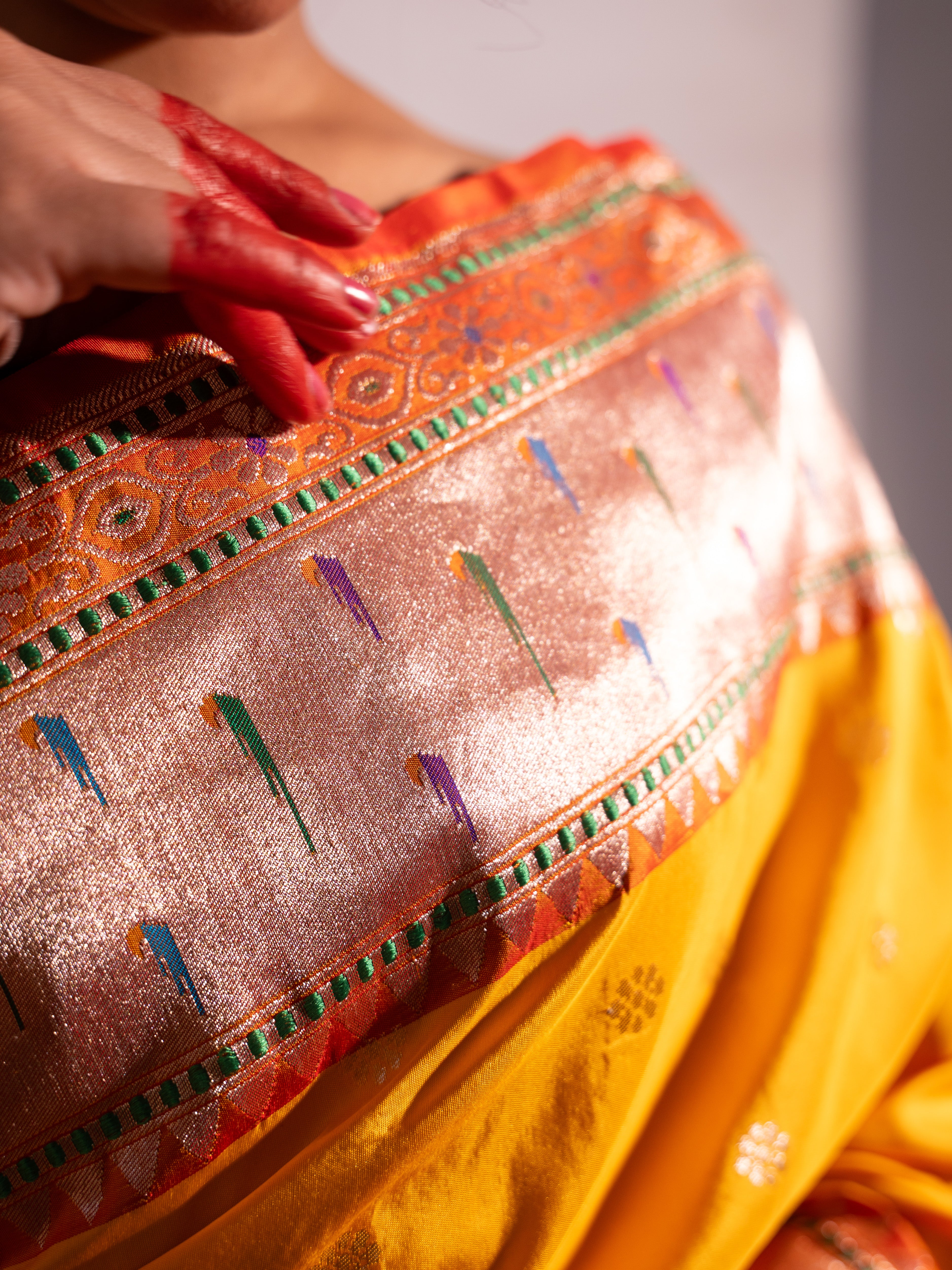 ‘Rasika’ Yellow Kadhua Pure Katan  Silk Banarasi Handloom Saree