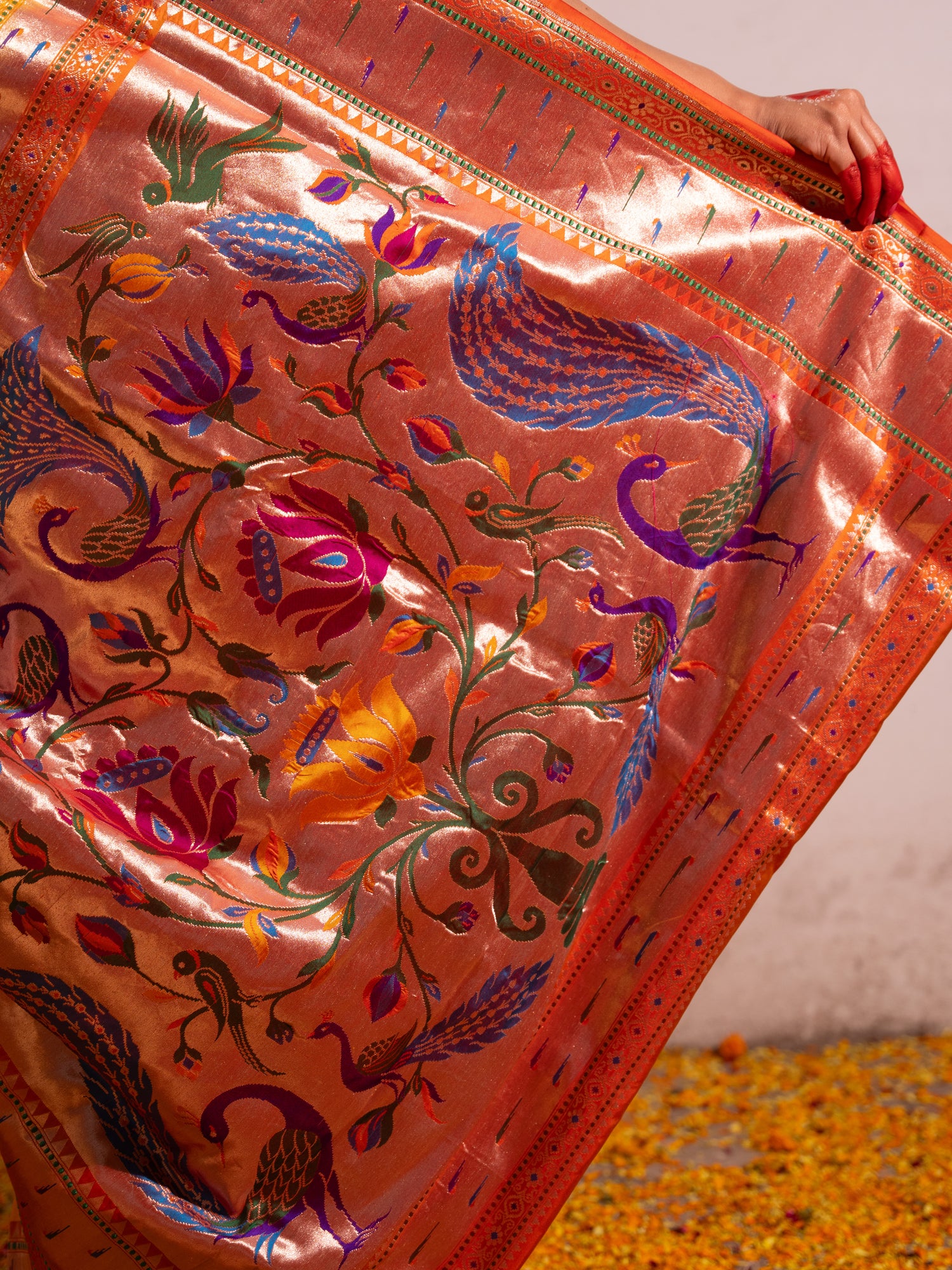 ‘Rasika’ Yellow Kadhua Pure Katan  Silk Banarasi Handloom Saree