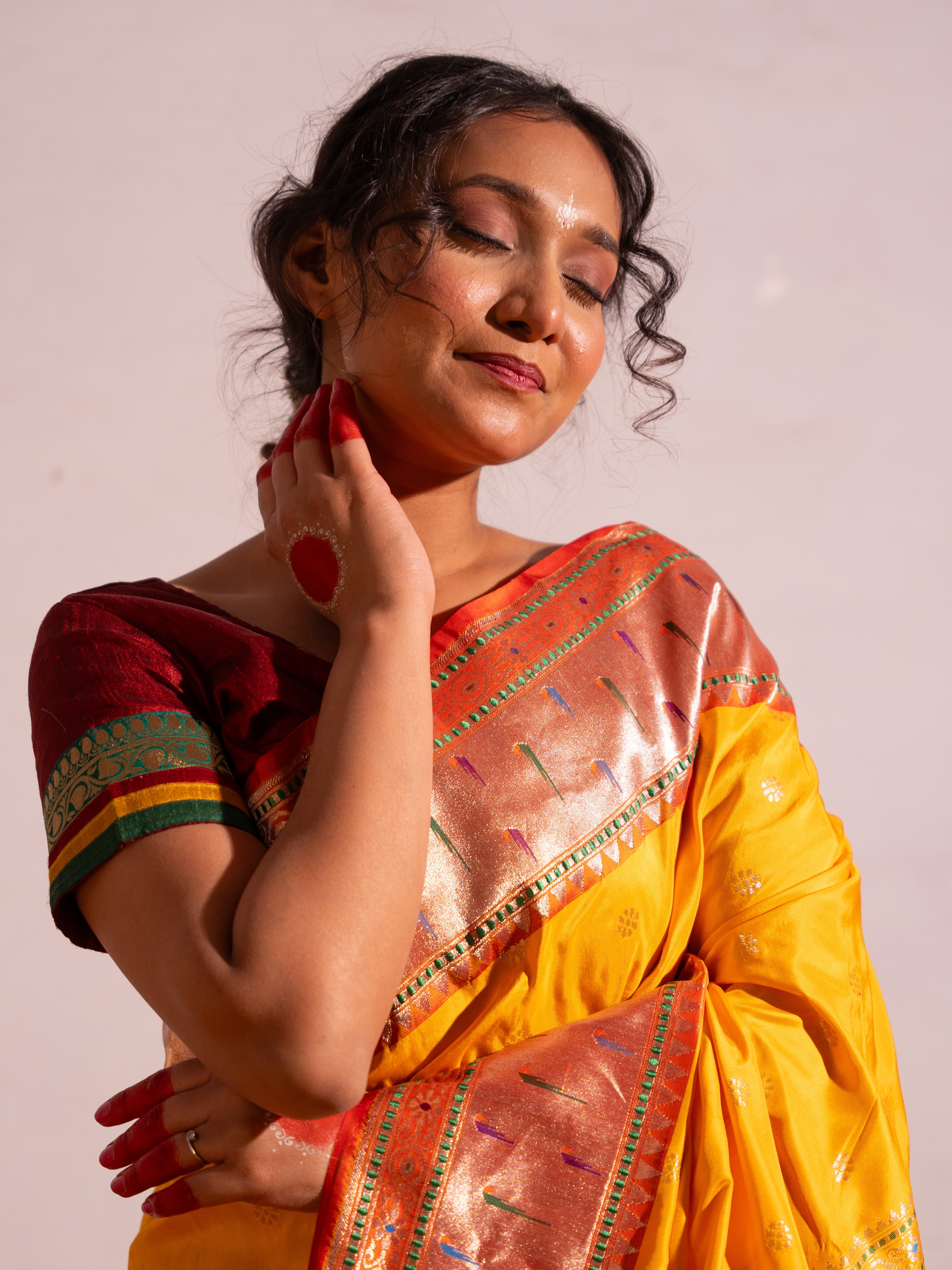 ‘Rasika’ Yellow Kadhua Pure Katan  Silk Banarasi Handloom Saree