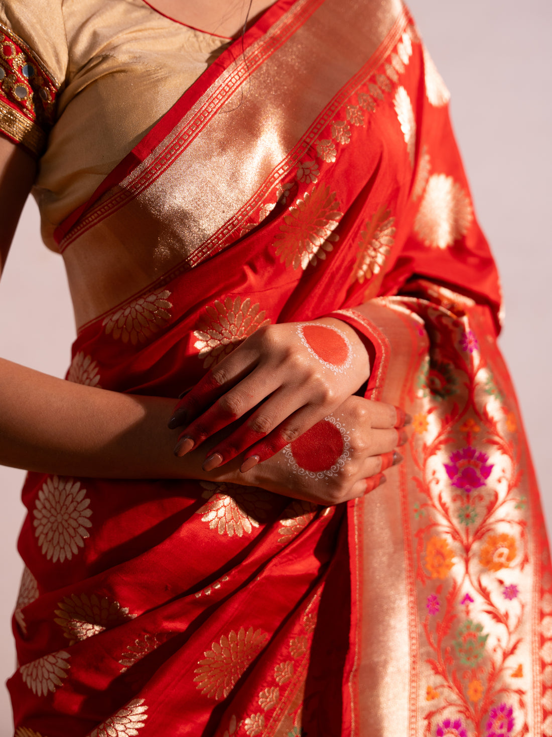 ‘Sakhi’ Red Kadhua Pure Katan  Silk Banarasi Handloom Saree